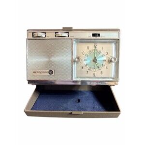 Vintage Westinghouse Jeweled Travel Alarm Clock Radio H968PL Made in Japan Worki